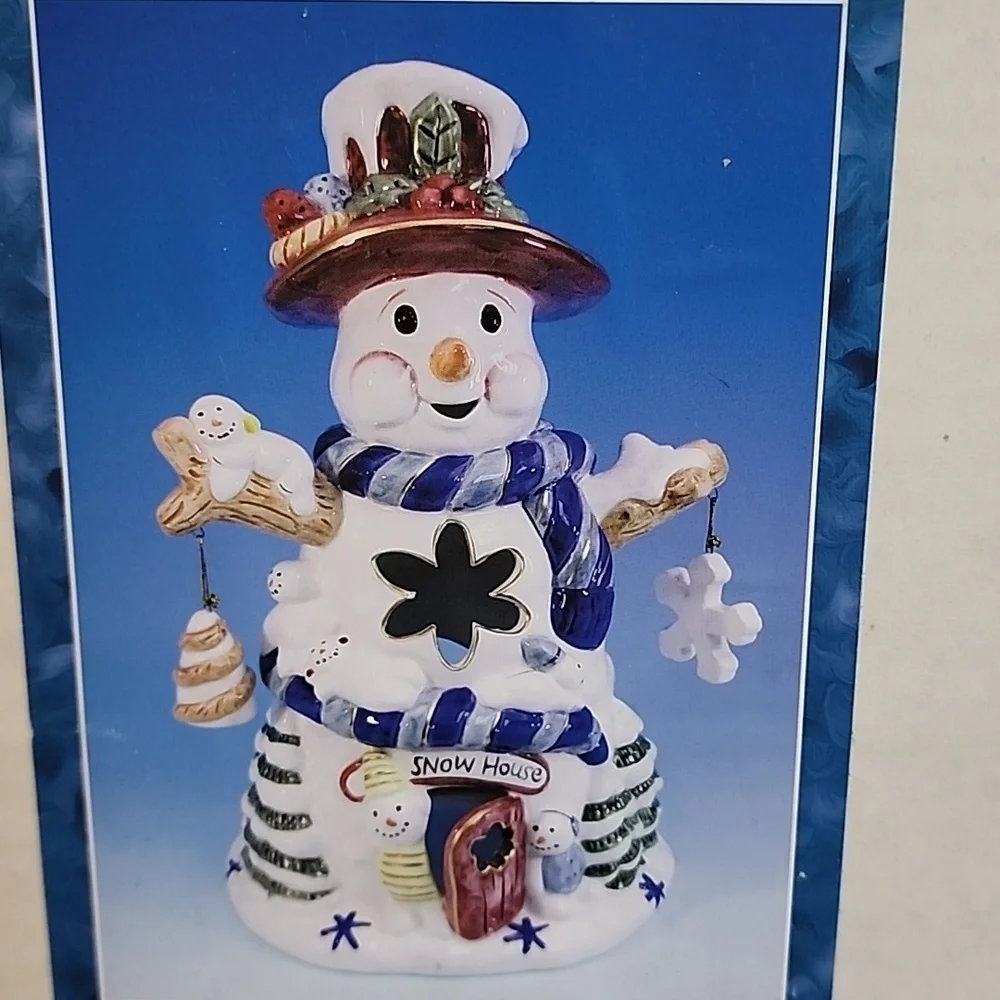 Christmas. snowman candle